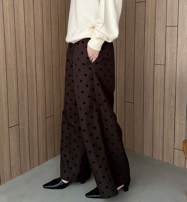 Doux archives「フロッキードットツイルワイドパンツ」|チノ|