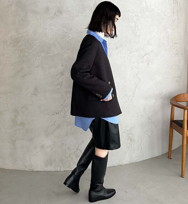 Doux archives「ノーカラーネップジャケット」|ノーカラージャケット|