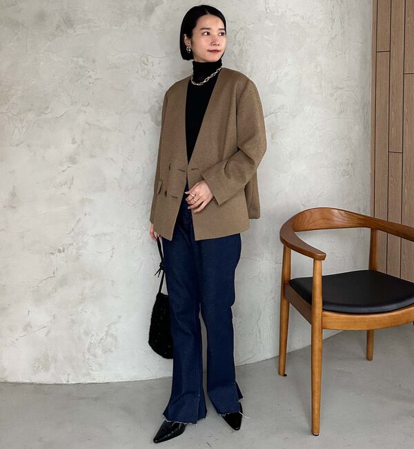 Doux archives「ノーカラーネップジャケット」|ノーカラージャケット|