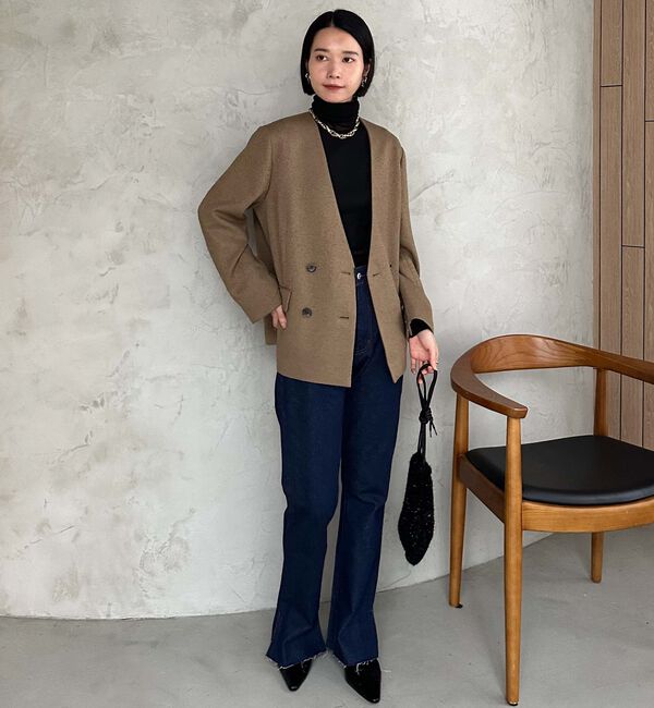 Doux archives「ノーカラーネップジャケット」|ノーカラージャケット|