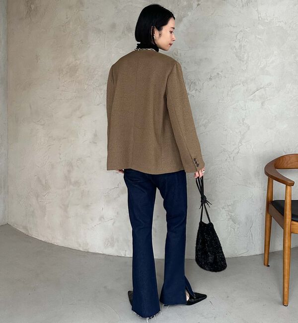 Doux archives「ノーカラーネップジャケット」|ノーカラージャケット|