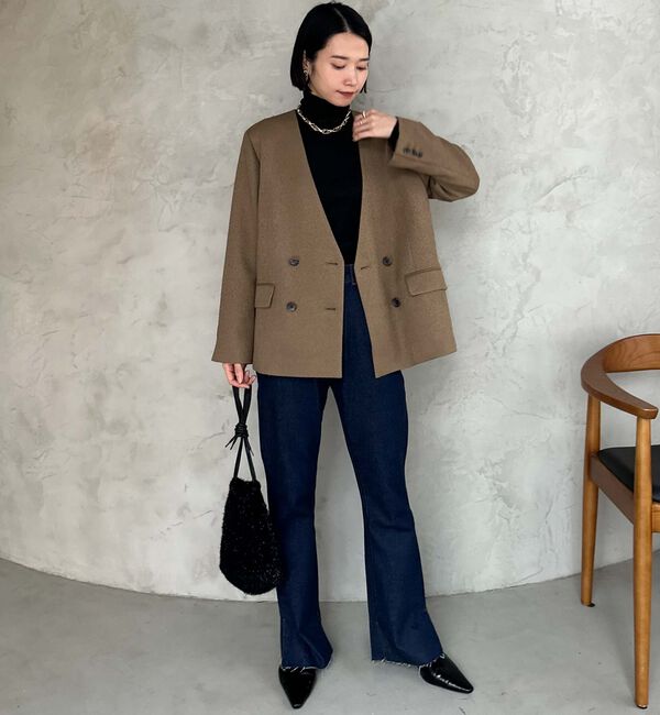 Doux archives「ノーカラーネップジャケット」|ノーカラージャケット|