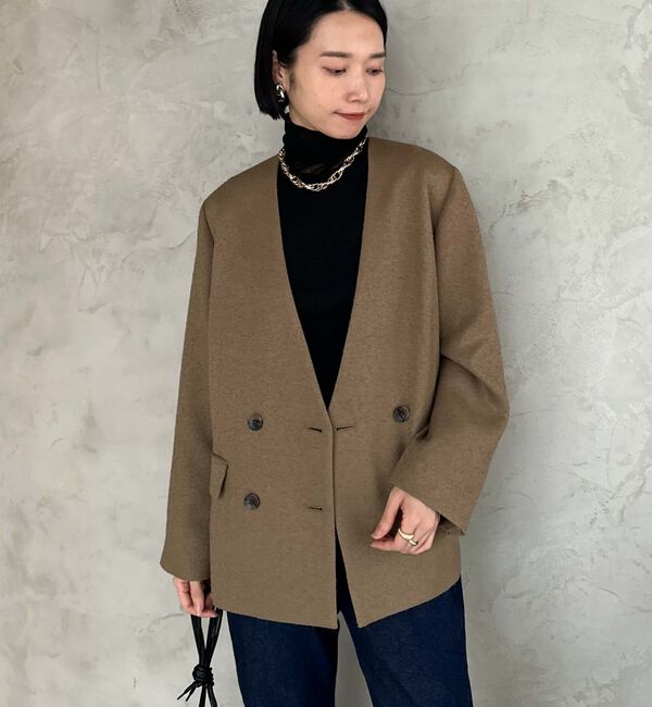 Doux archives「ノーカラーネップジャケット」|ノーカラージャケット|