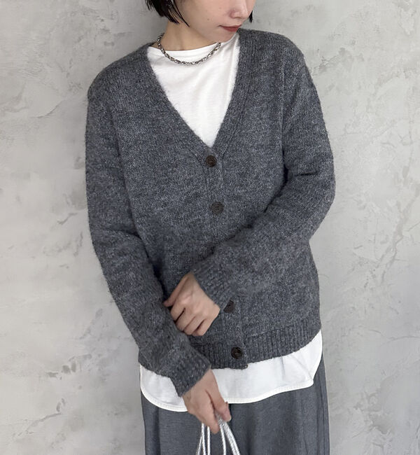 Doux archives「アルパカタッチヤーンカーディガン」|カーディガン|CHARCOAL GRAY