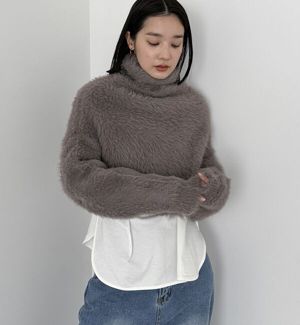 Doux archives「シャギータートルプルオーバー」|ニット・セーター|