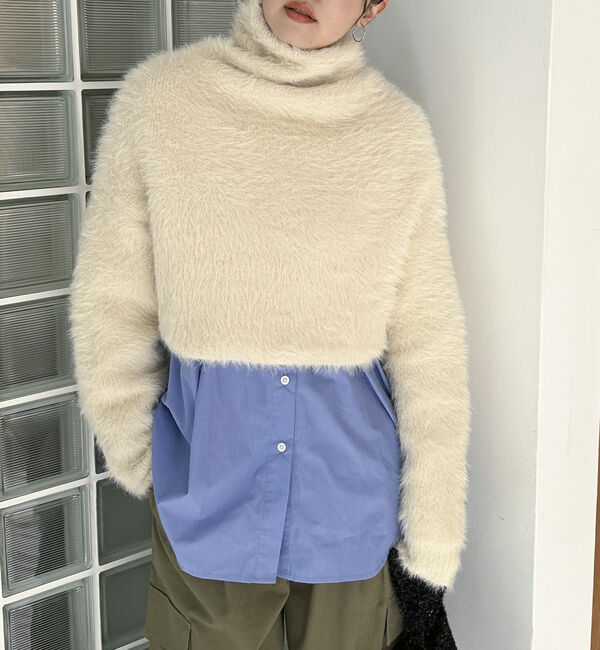 Doux archives「シャギータートルプルオーバー」|ニット・セーター|