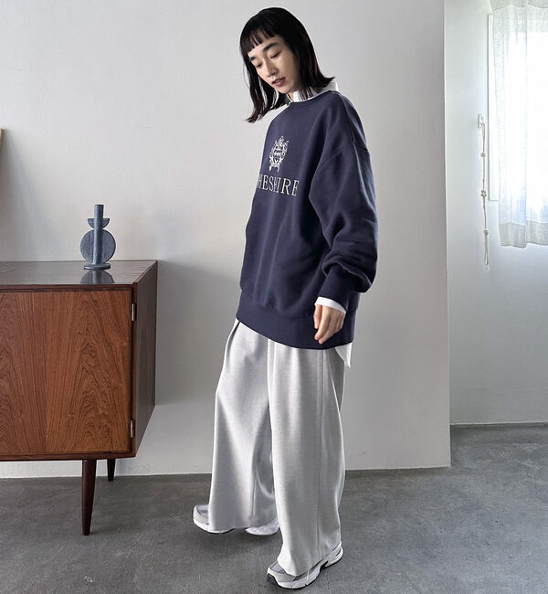 Doux archives「裏起毛発熱タックワイドパンツ」|チノ|