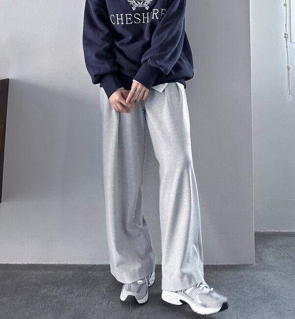 Doux archives「裏起毛発熱タックワイドパンツ」|チノ|