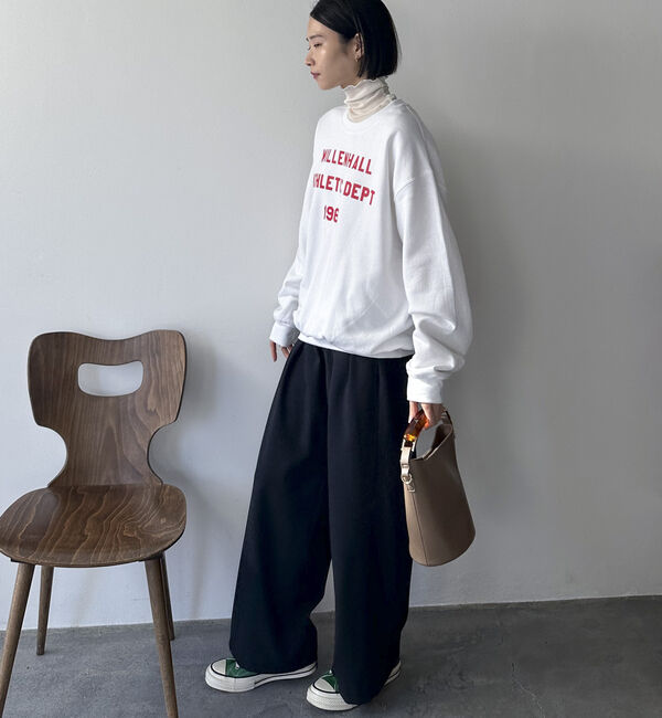 Doux archives「裏起毛発熱タックワイドパンツ」|チノ|