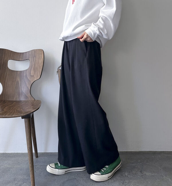 Doux archives「裏起毛発熱タックワイドパンツ」|チノ|