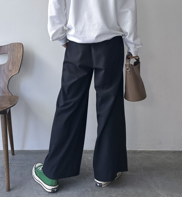 Doux archives「裏起毛発熱タックワイドパンツ」|チノ|