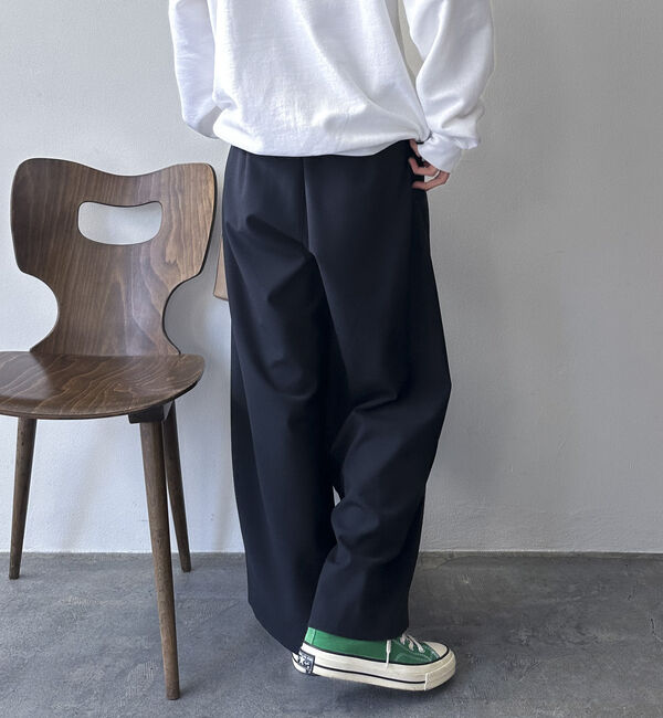 Doux archives「裏起毛発熱タックワイドパンツ」|チノ|