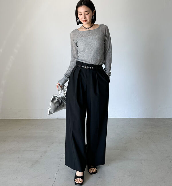 Doux archives「ラメシアーリブニット」|ニット・セーター|