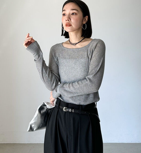 Doux archives「ラメシアーリブニット」|ニット・セーター|