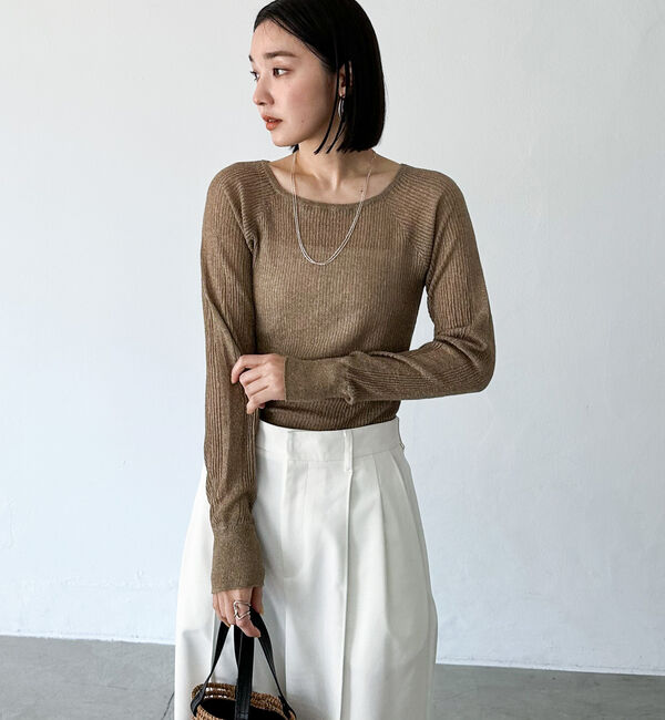 Doux archives「ラメシアーリブニット」|ニット・セーター|
