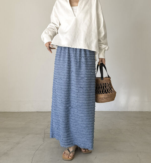 Doux archives「フリルタイトスカート」|スカート|BLUE