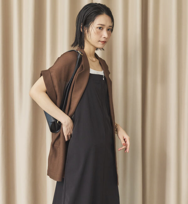 Doux archives「【即完売アイテム/体型カバー】メッシュフレンチスリーブジャケット」|テーラードジャケット|