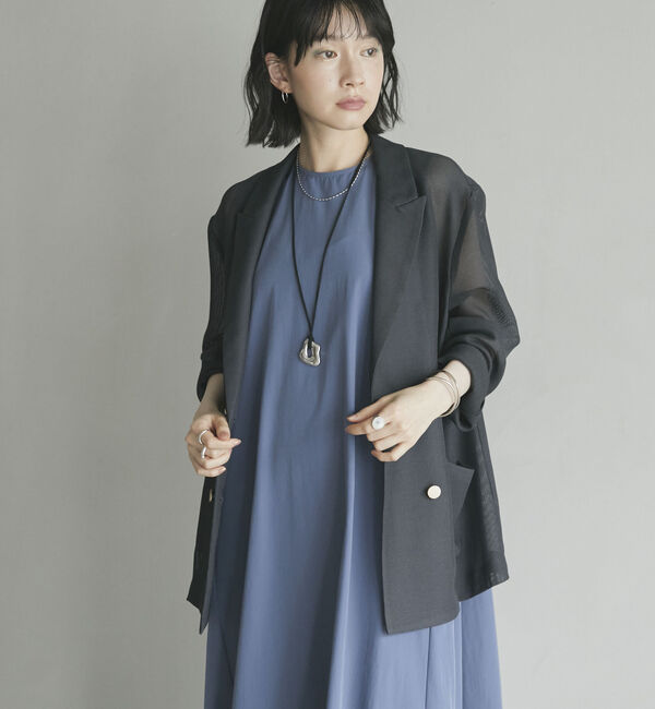 Doux archives「メッシュテーラードダブルジャケット」|テーラードジャケット|