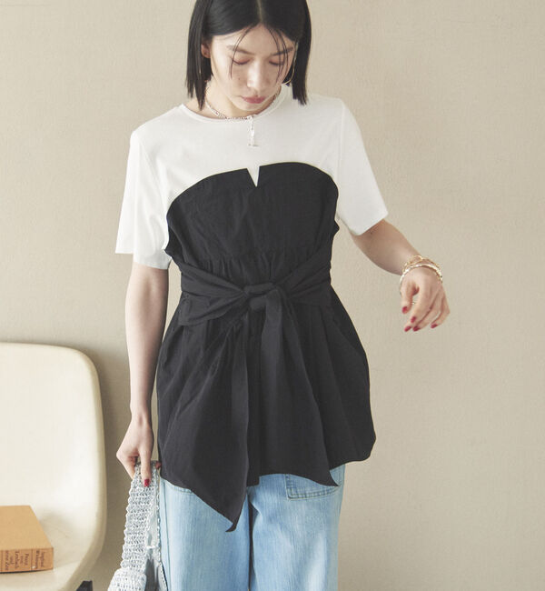 Doux archives「カットドッキングペプラムトップス」|Tシャツ・カットソー|