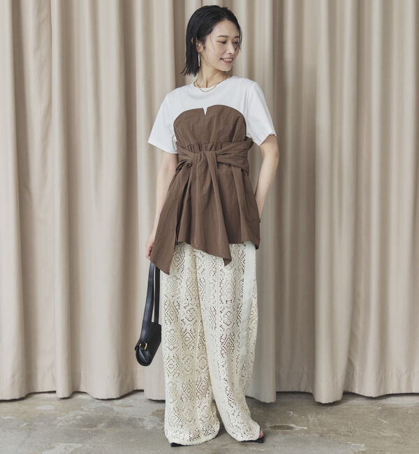 Doux archives「カットドッキングペプラムトップス」|Tシャツ・カットソー|