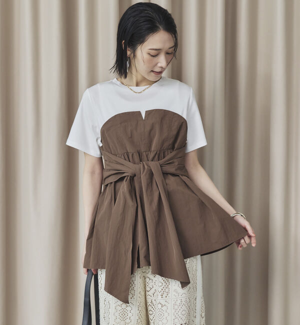 Doux archives「カットドッキングペプラムトップス」|Tシャツ・カットソー|