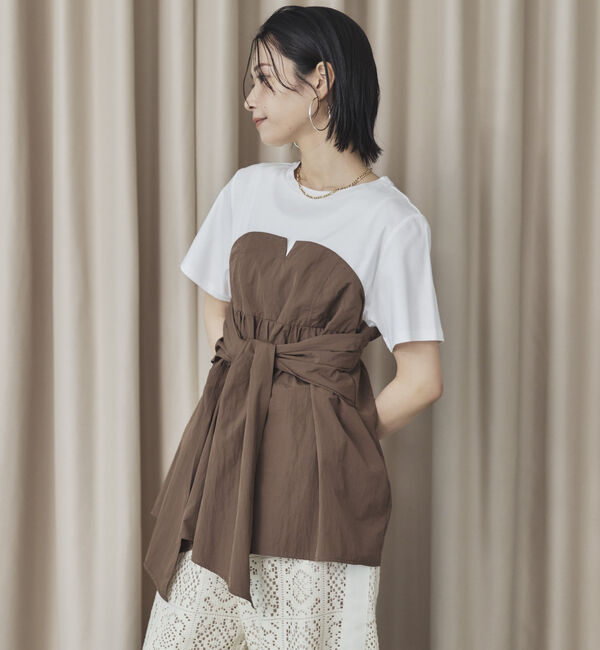 Doux archives「カットドッキングペプラムトップス」|Tシャツ・カットソー|