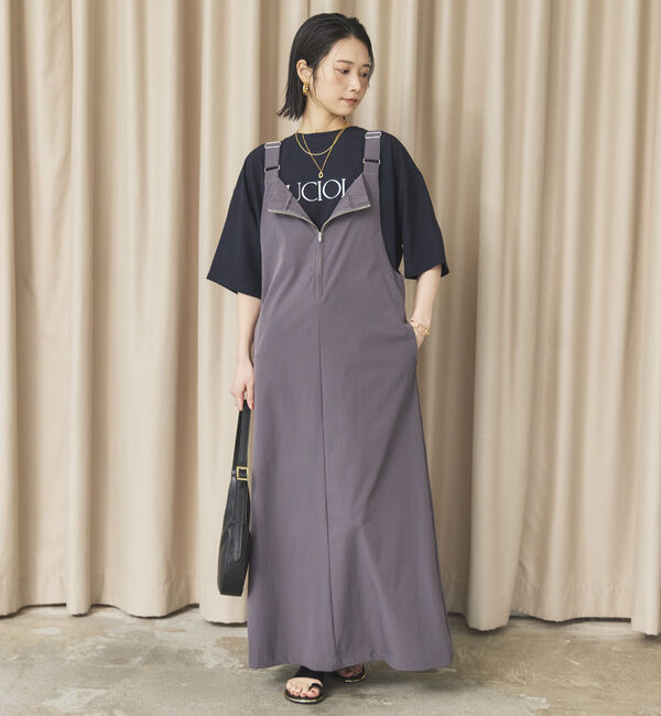Doux archives「ＵＶ・接触冷感ウォッシャブルフロントＺＩＰジャンスカ」|ジャンパースカート|CHARCOAL GRAY