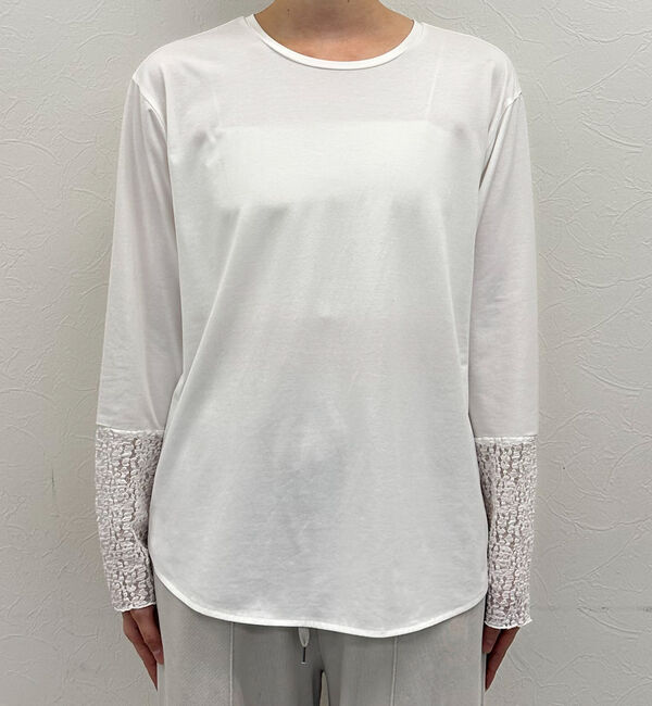 Doux archives「袖レースラウンドロンＴｅｅ」|Tシャツ・カットソー|