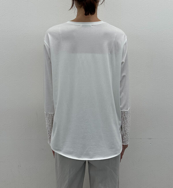 Doux archives「袖レースラウンドロンＴｅｅ」|Tシャツ・カットソー|