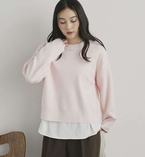 Doux archives「袖レースラウンドロンＴｅｅ」|Tシャツ・カットソー|