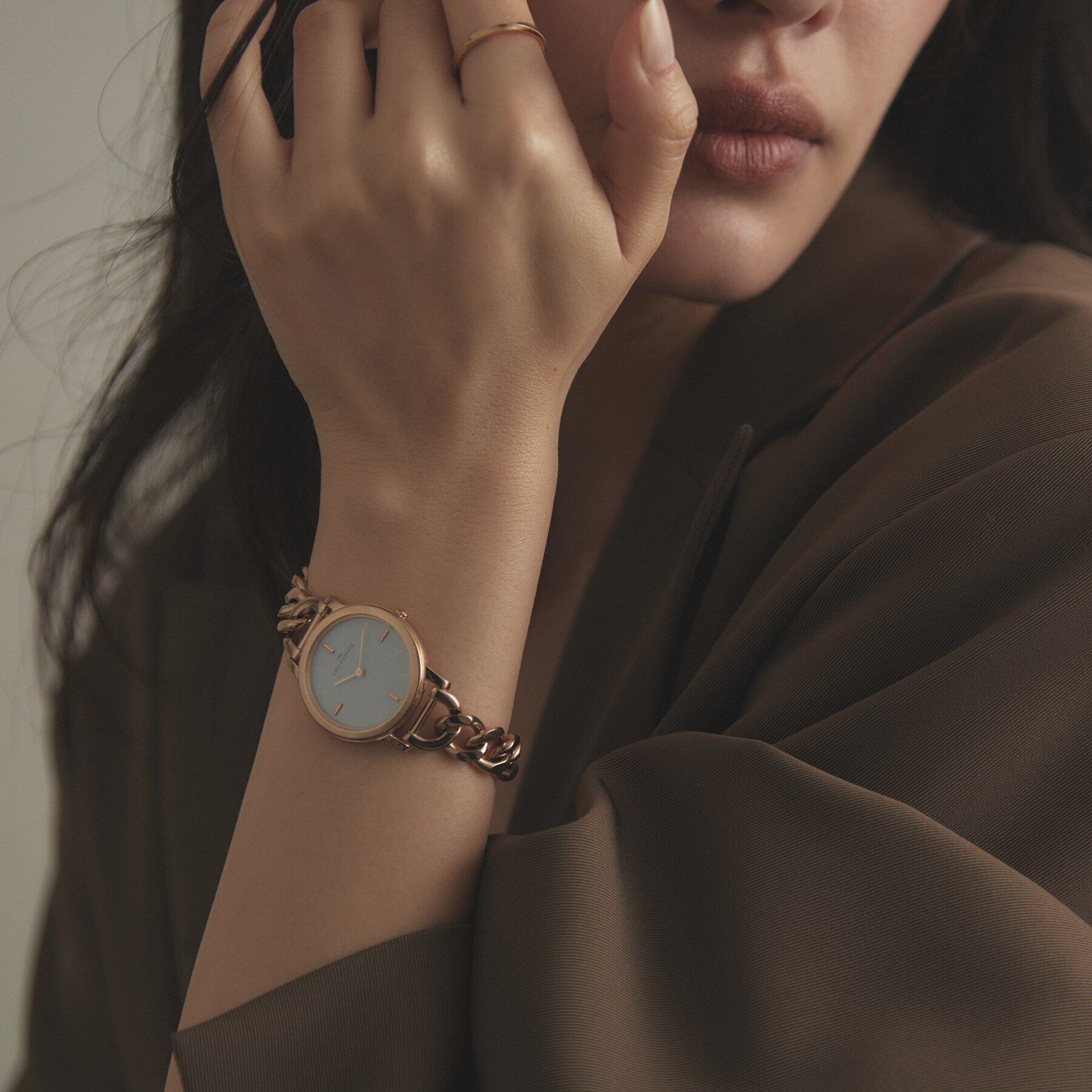 COCOSHNIK「RGラウンドチェーンベルト ウォッチ（ホワイトマット）」|腕時計|