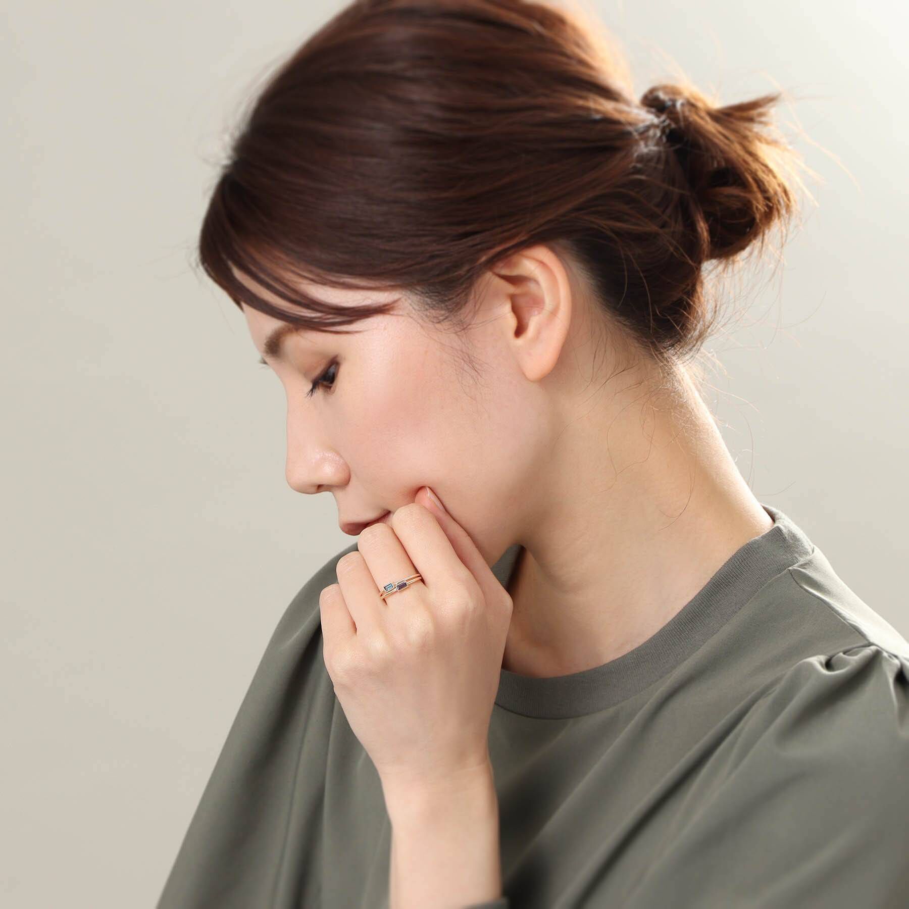 COCOSHNIK「K10アイオライト バゲットカット リング」|リング|