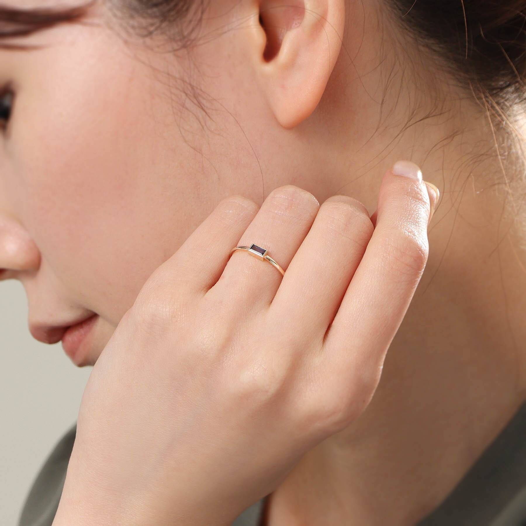 COCOSHNIK「K10アイオライト バゲットカット リング」|リング|