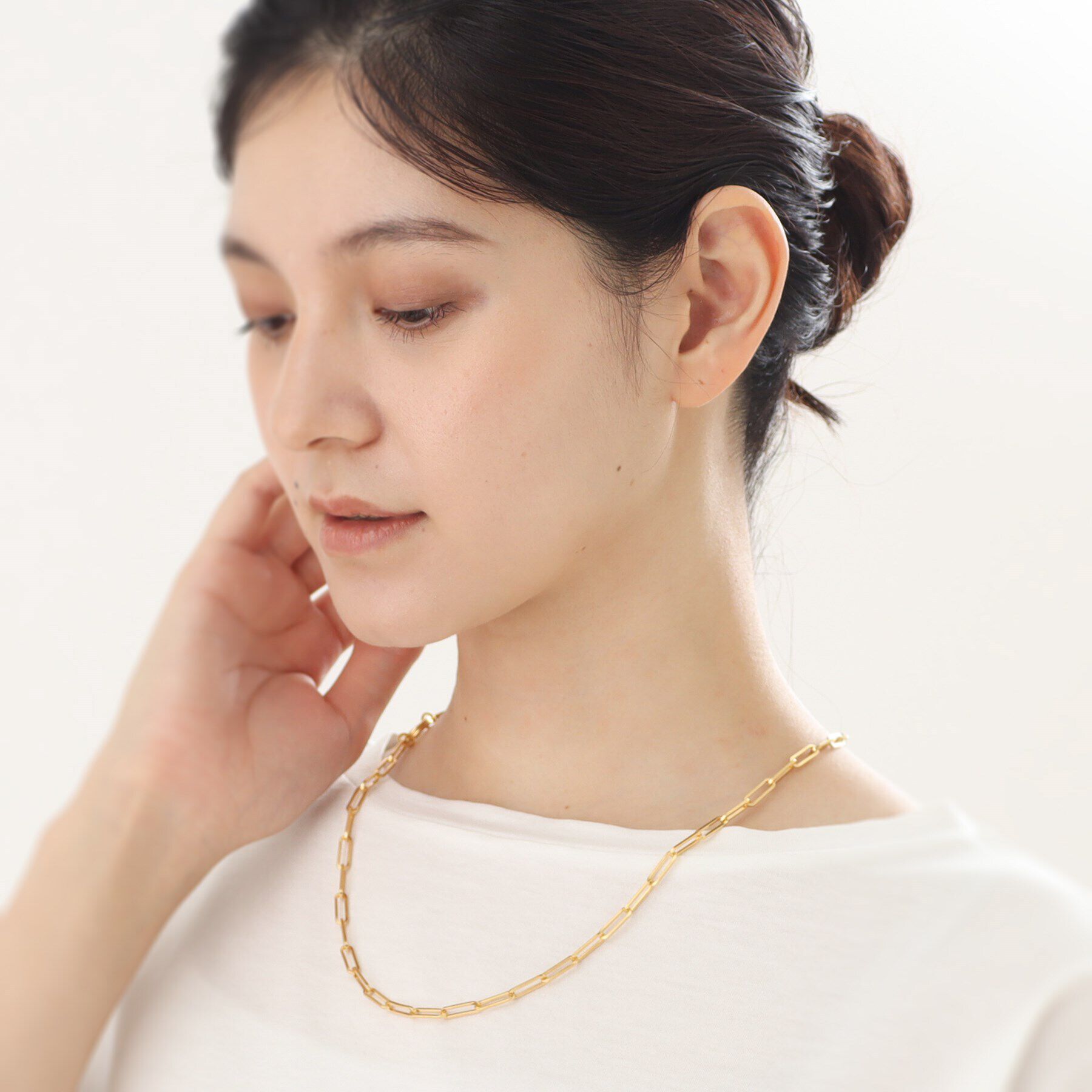 COCOSHNIK ONKITSCH「シルバー リンクチェーン 2WAYマンテルネックレス GP」|ネックレス|