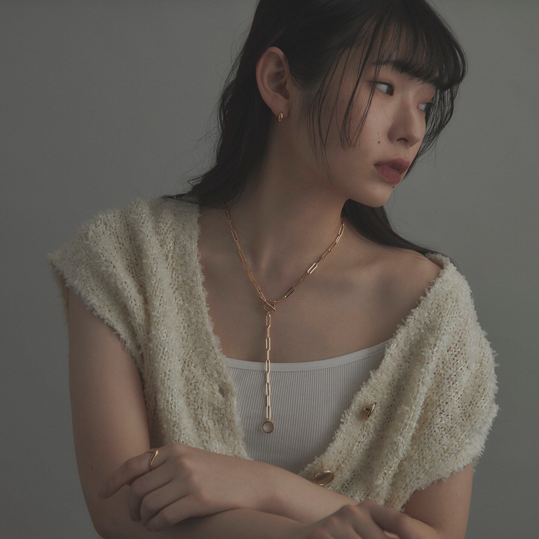 COCOSHNIK ONKITSCH「シルバー リンクチェーン 2WAYマンテルネックレス GP」|ネックレス|