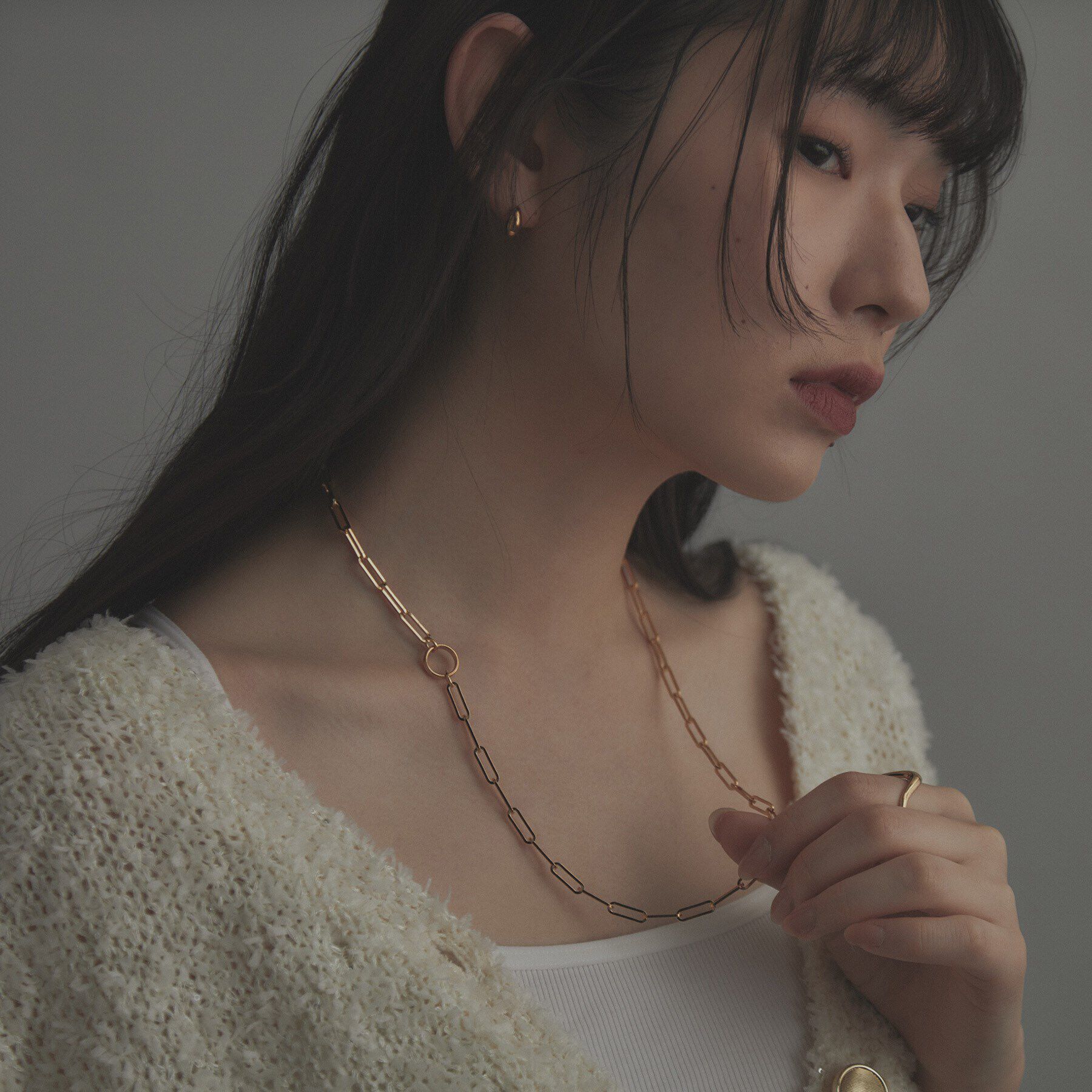 COCOSHNIK ONKITSCH「シルバー リンクチェーン 2WAYマンテルネックレス GP」|ネックレス|