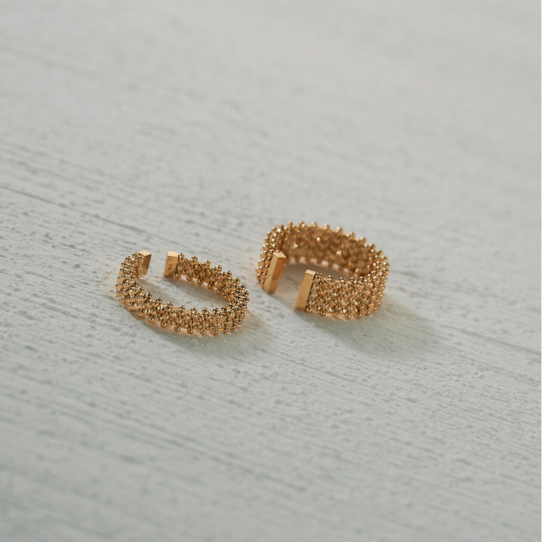 COCOSHNIK「K18ハニーカットボールオープン リング太」|リング|