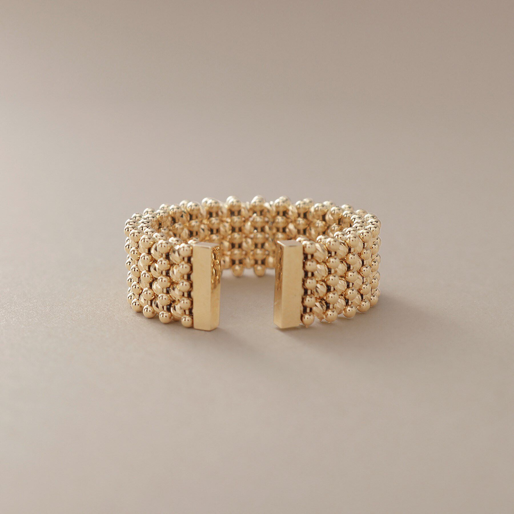 COCOSHNIK「K18ハニーカットボールオープン リング太」|リング|