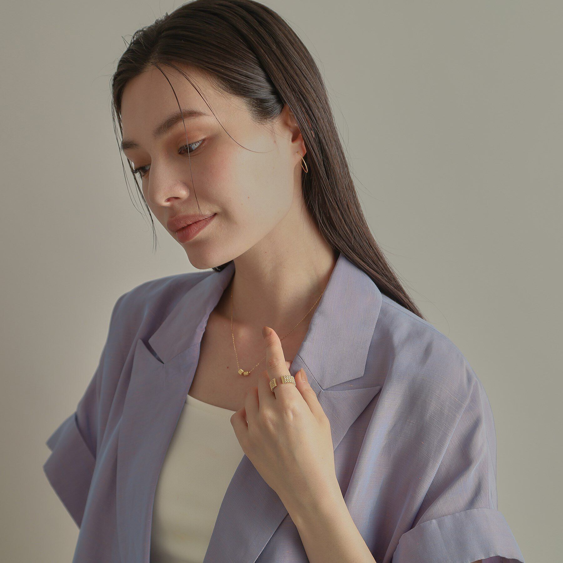 COCOSHNIK「K18ハニーカットボールオープン リング太」|リング|