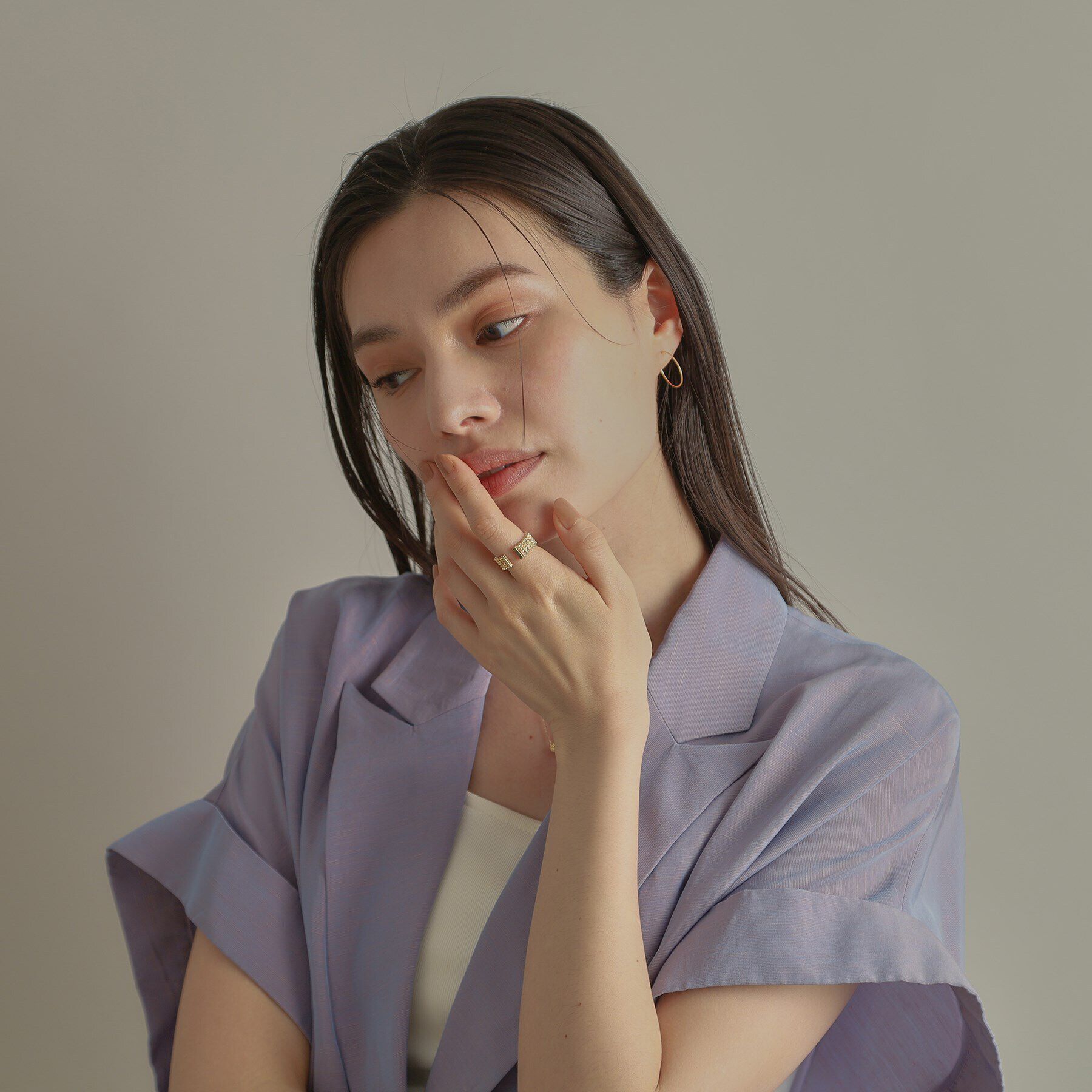 COCOSHNIK「K18ハニーカットボールオープン リング太」|リング|