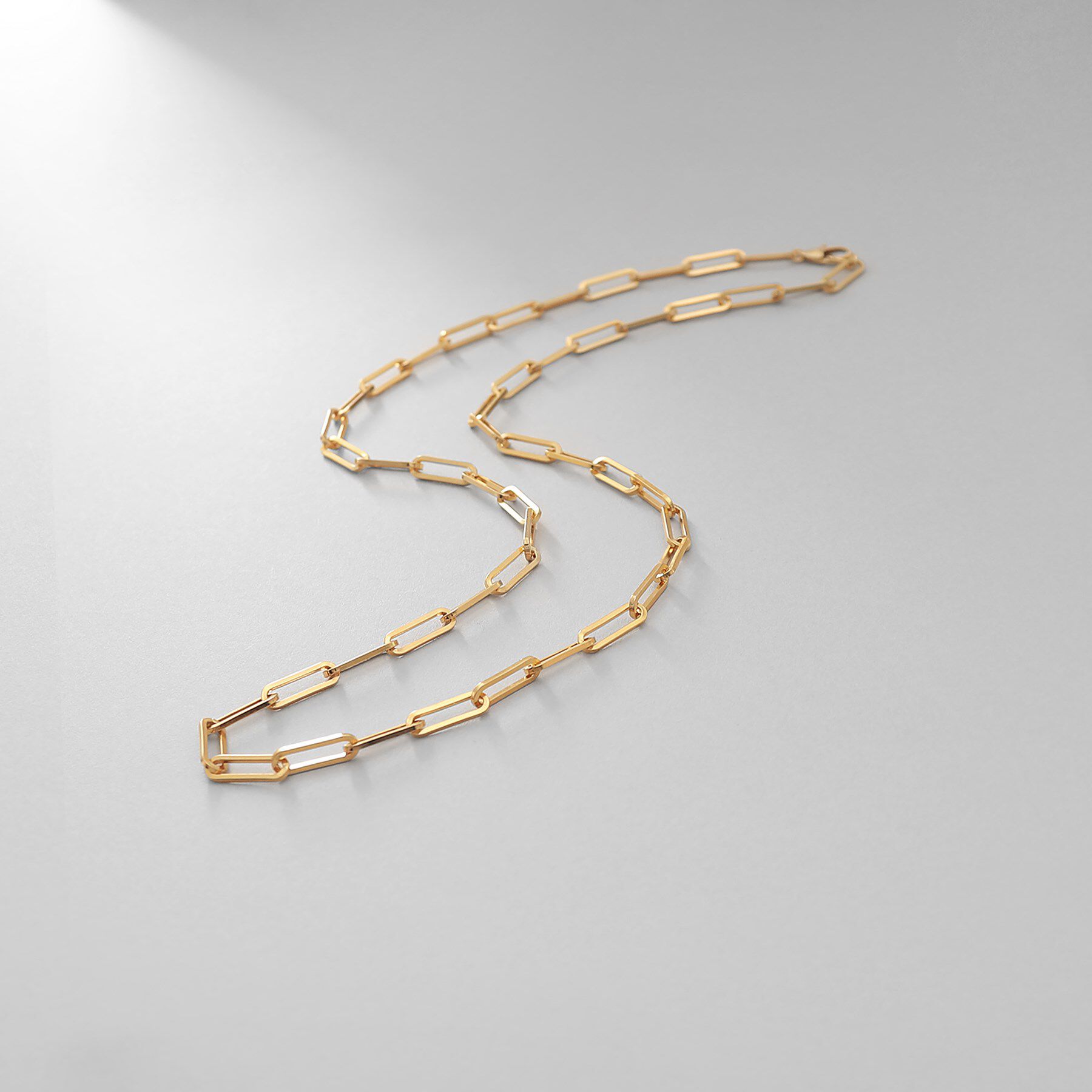 COCOSHNIK ONKITSCH「シルバー デザインチェーン フラットケーブルネックレス（55cm） GP」|ネックレス|ゴールド(606)