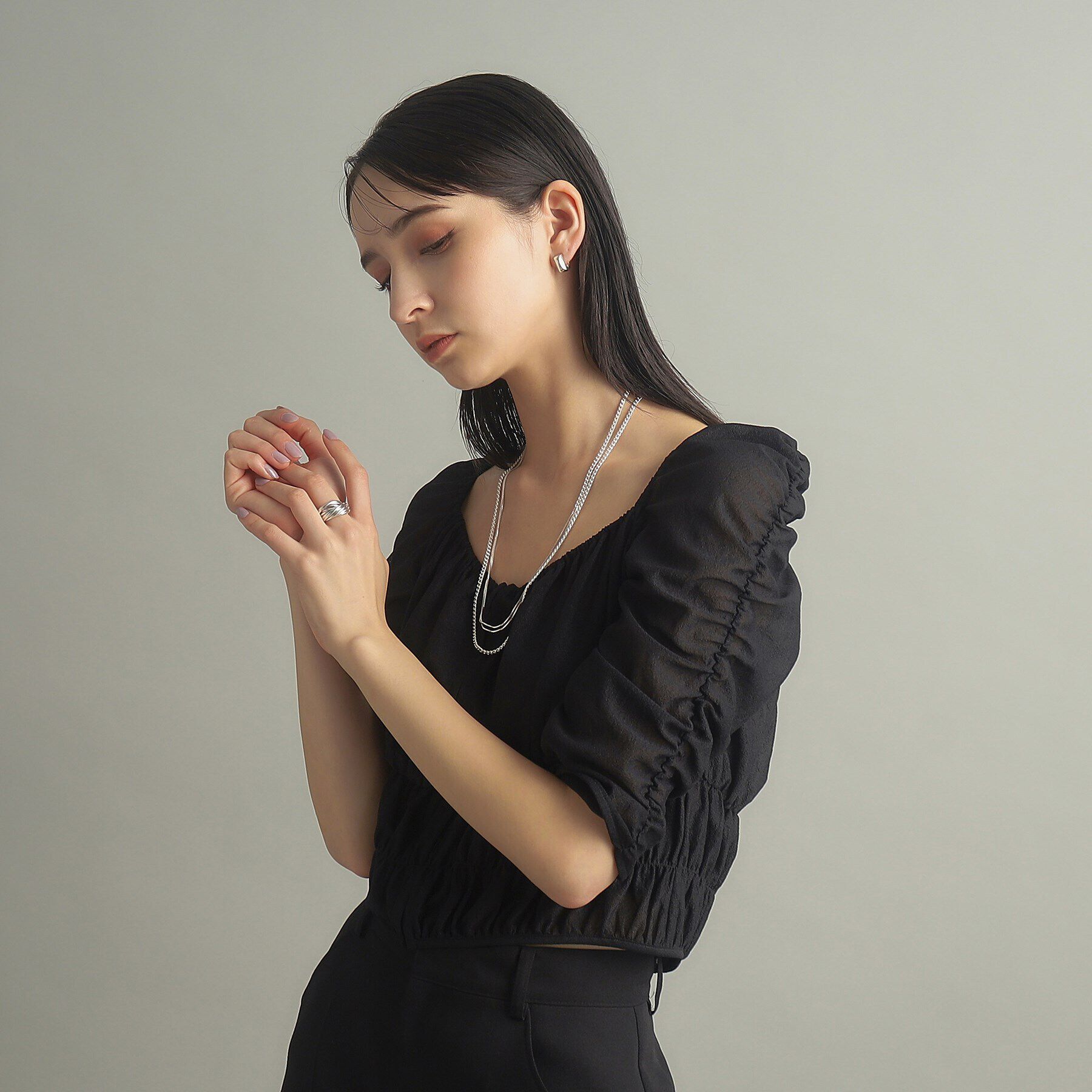 COCOSHNIK ONKITSCH「シルバー バンドリング 16レイヤーズ」|リング|