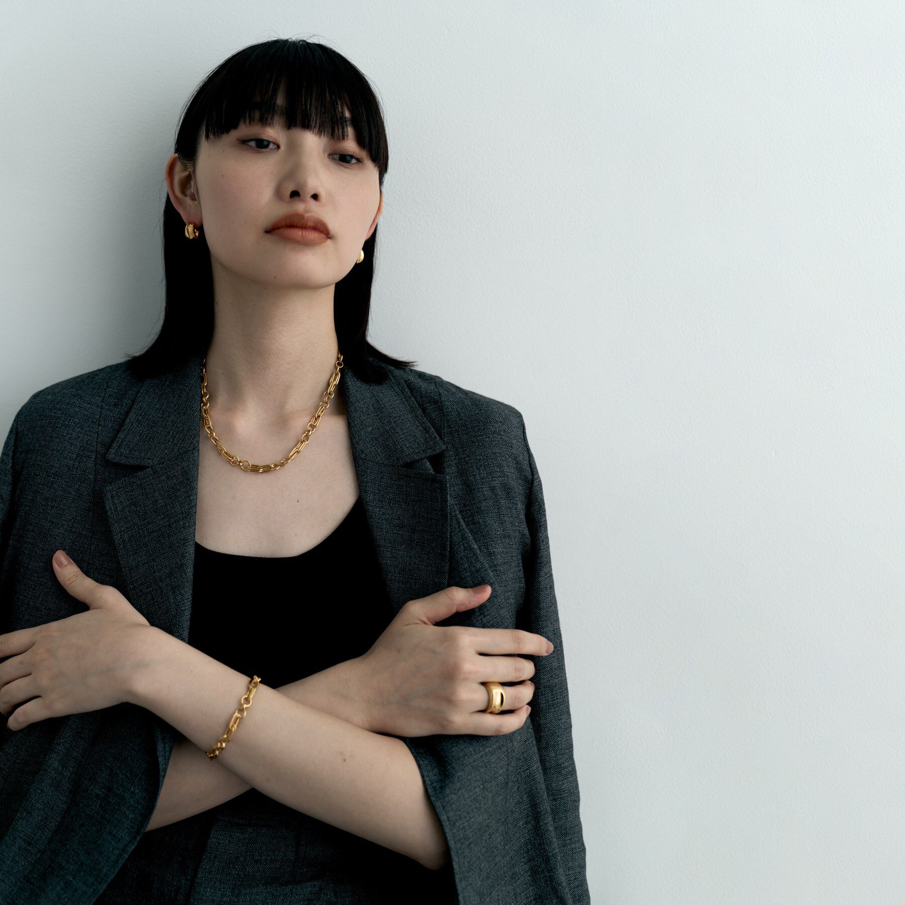 COCOSHNIK ONKITSCH「シルバー コンケイブピアス GP」|ピアス|