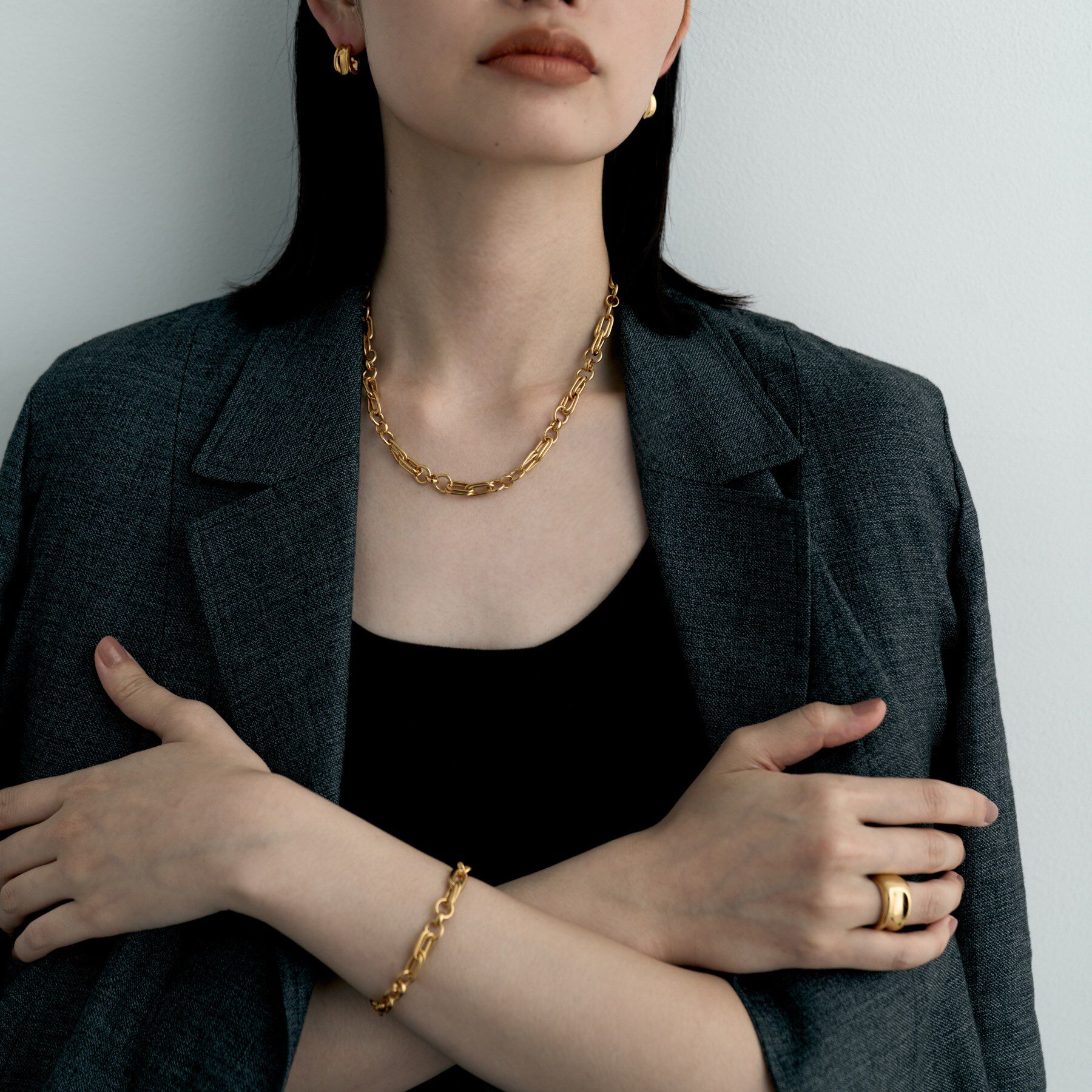 COCOSHNIK ONKITSCH「シルバー コンケイブピアス GP」|ピアス|