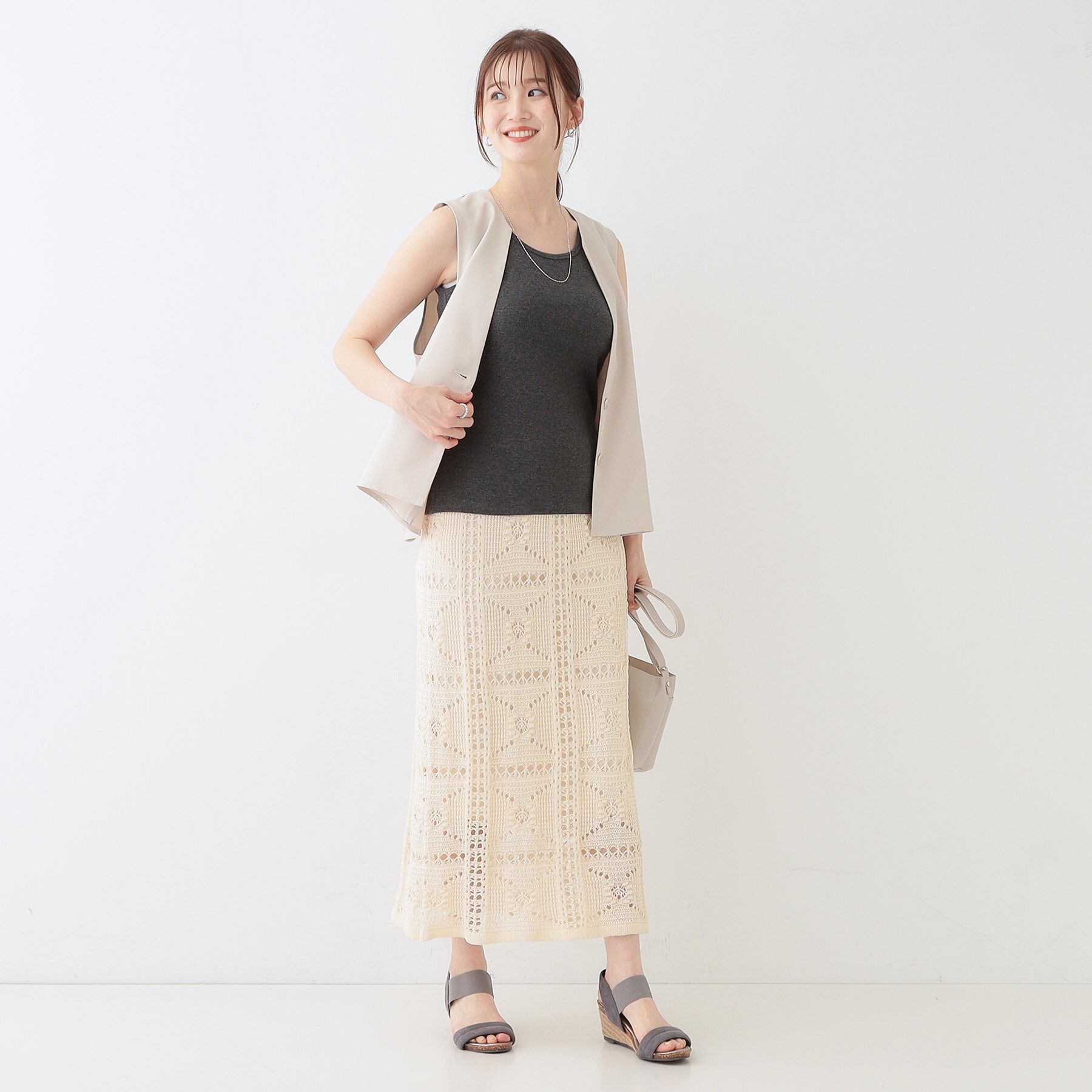 SHOO･LA･RUE「【洗える/S-LL】色違いで揃えたい テレコリブタンクトップ」|キャミソール|