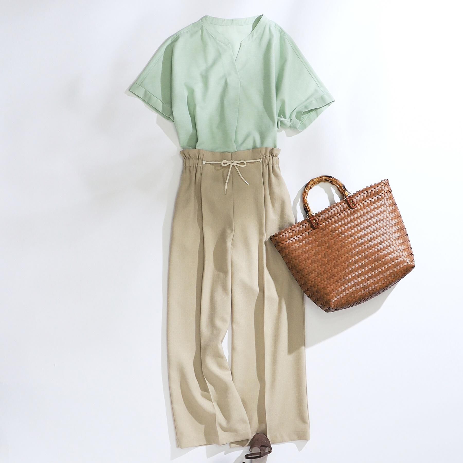 SHOO･LA･RUE「【高レビュー/洗える/UV/吸水速乾】洗濯後しわになりにくいリネンブレンドドルマンシャツ」|シャツ・ブラウス|