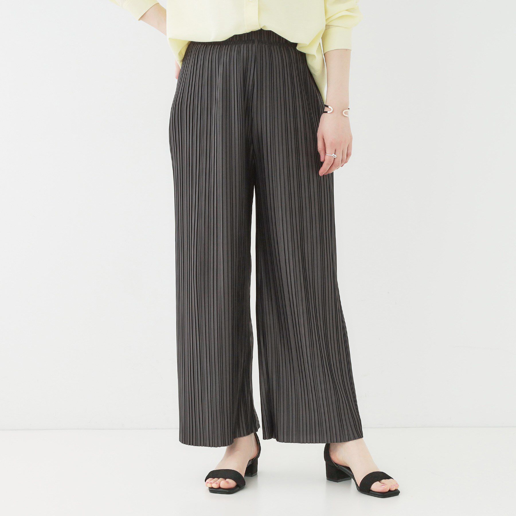 SHOO･LA･RUE「【洗える】楽してほっそり見え カットプリーツパンツ」|その他|