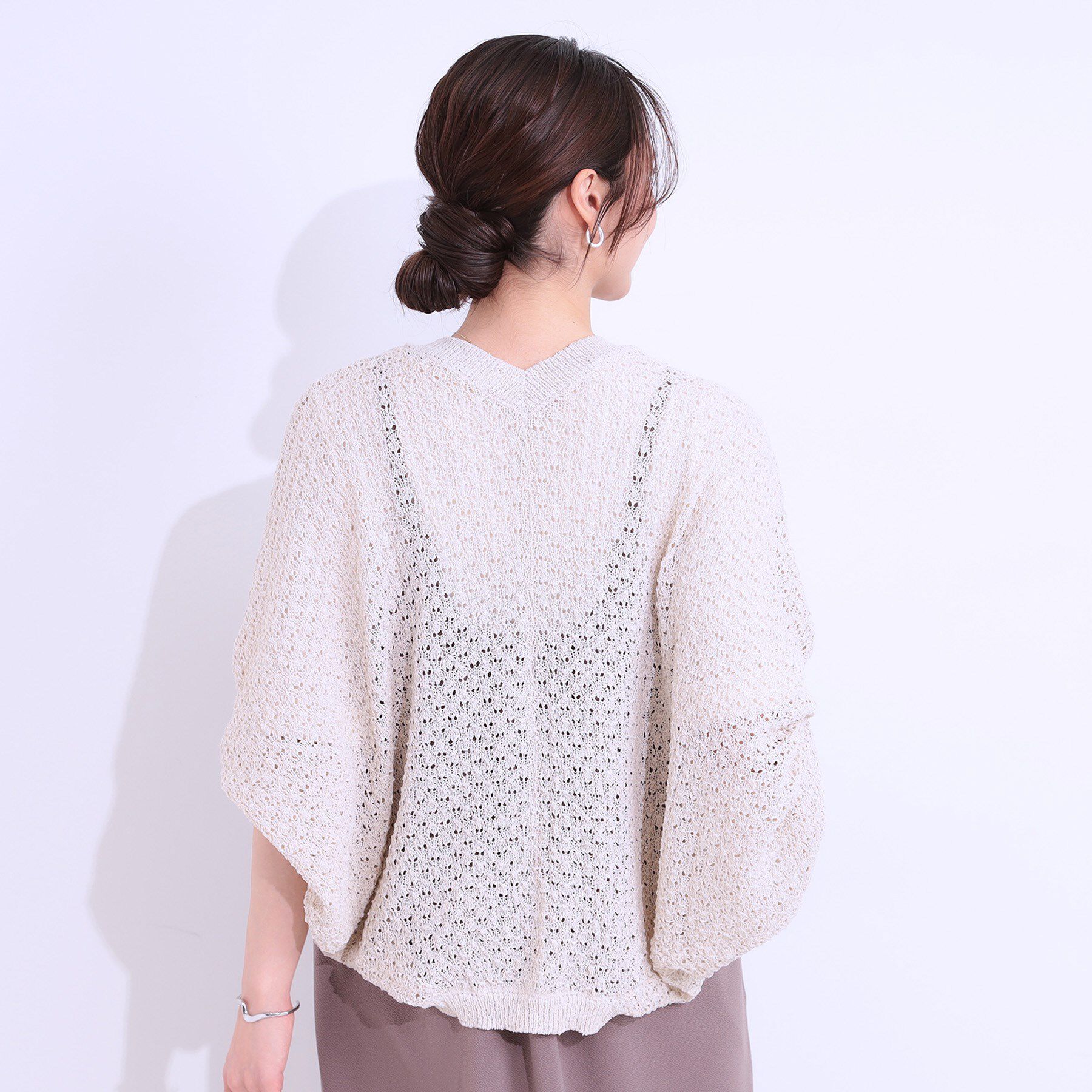 SHOO･LA･RUE「リネンライク 透かし編みボレロカーディガン」|カーディガン|