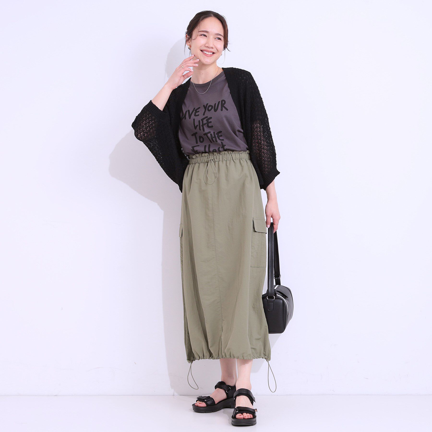 SHOO･LA･RUE「リネンライク 透かし編みボレロカーディガン」|カーディガン|