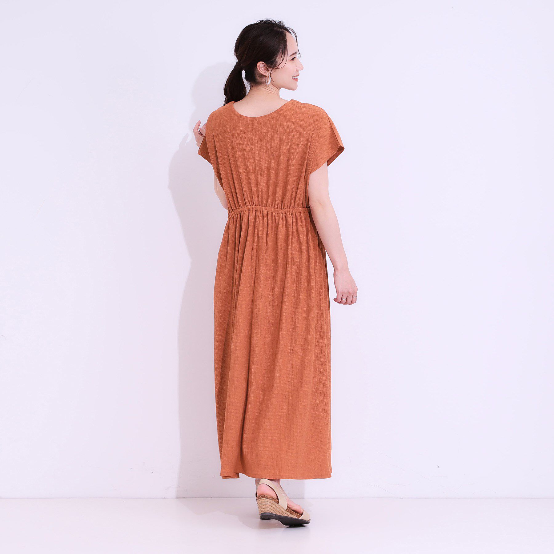 SHOO･LA･RUE「【前後2WAY】さらりと大人上品に 楊柳フレンチワンピース」|ワンピース|